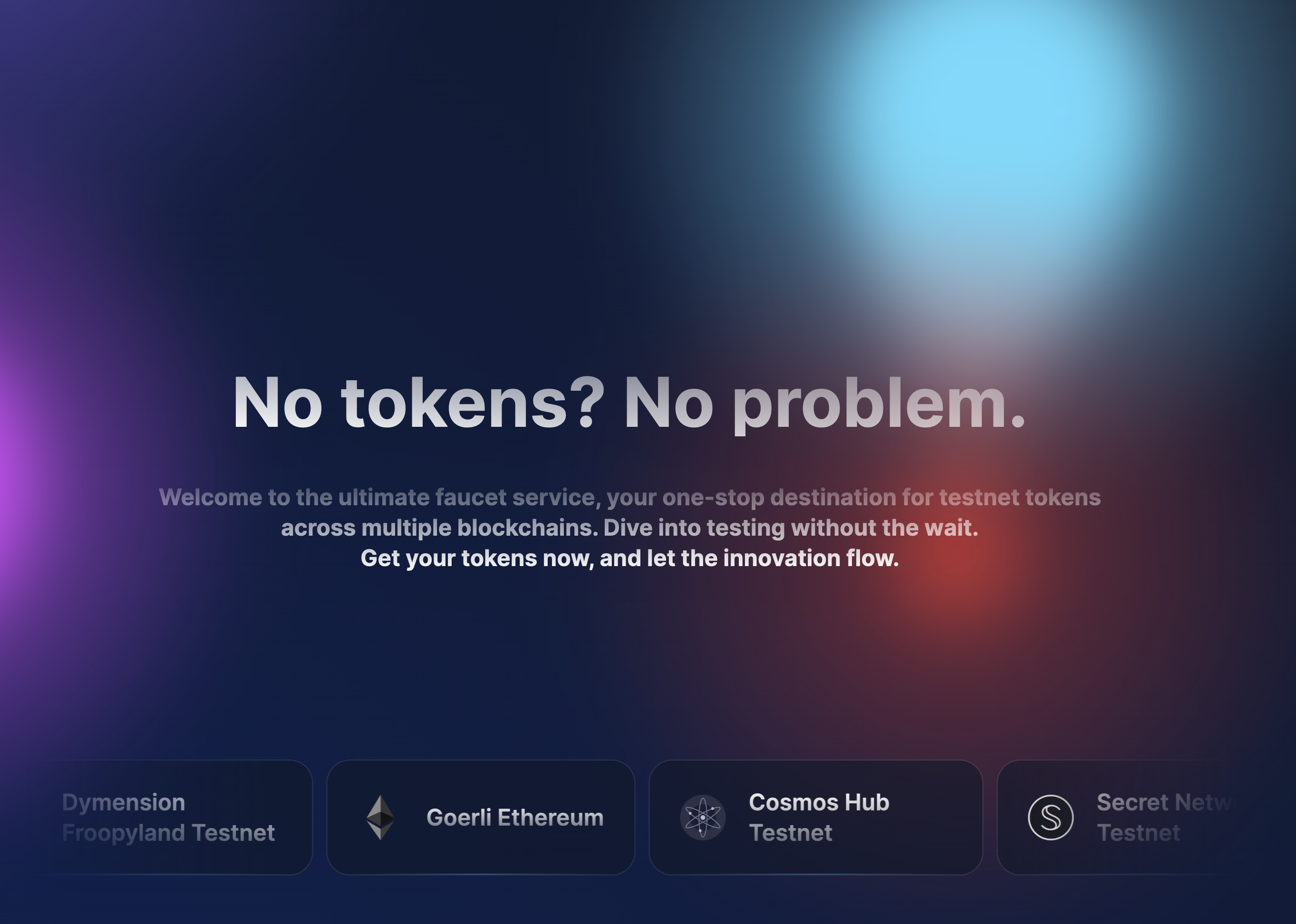 Faucetino multi-chain testnet faucet interface