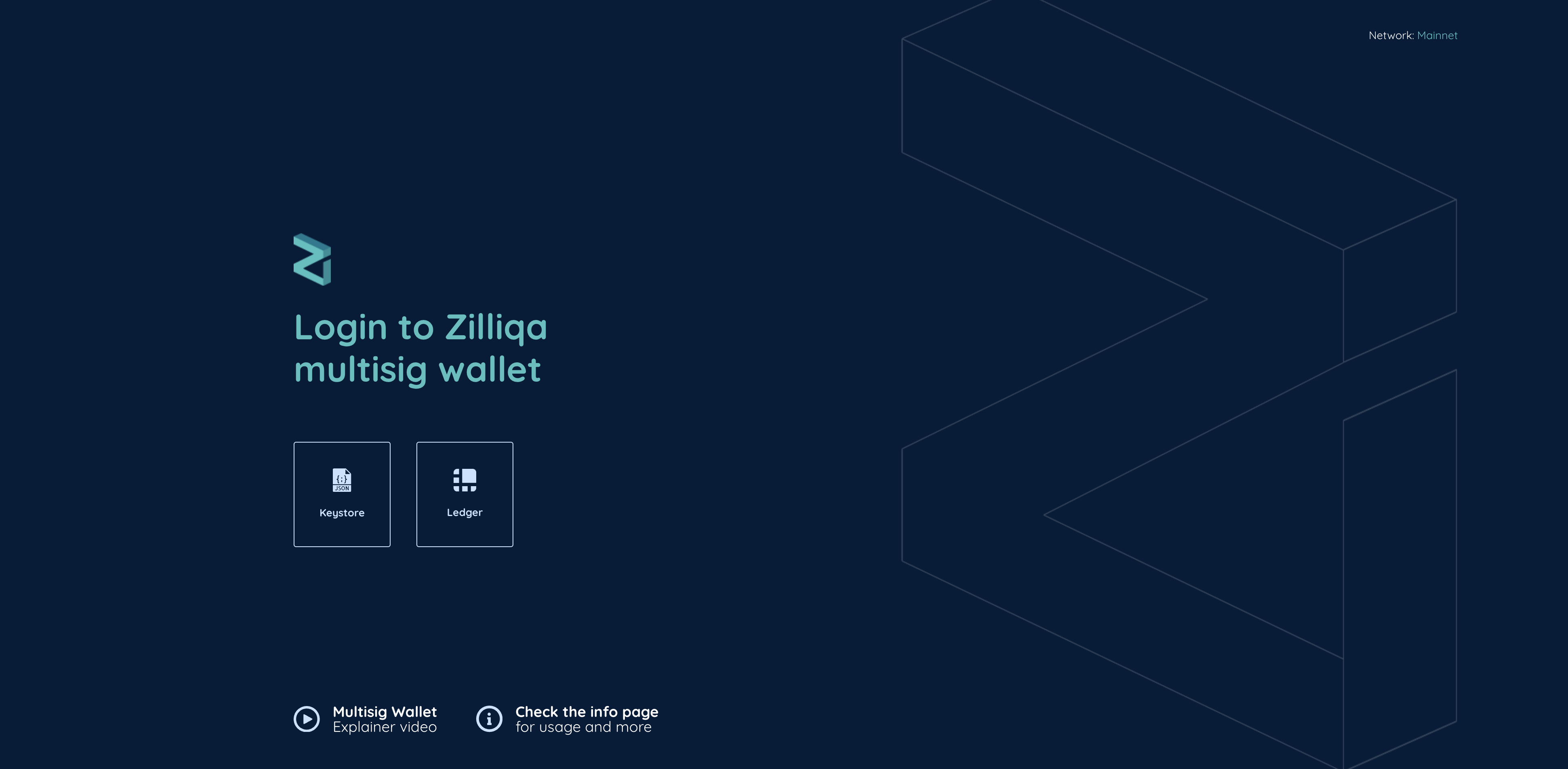Zilliqa multisig wallet interface