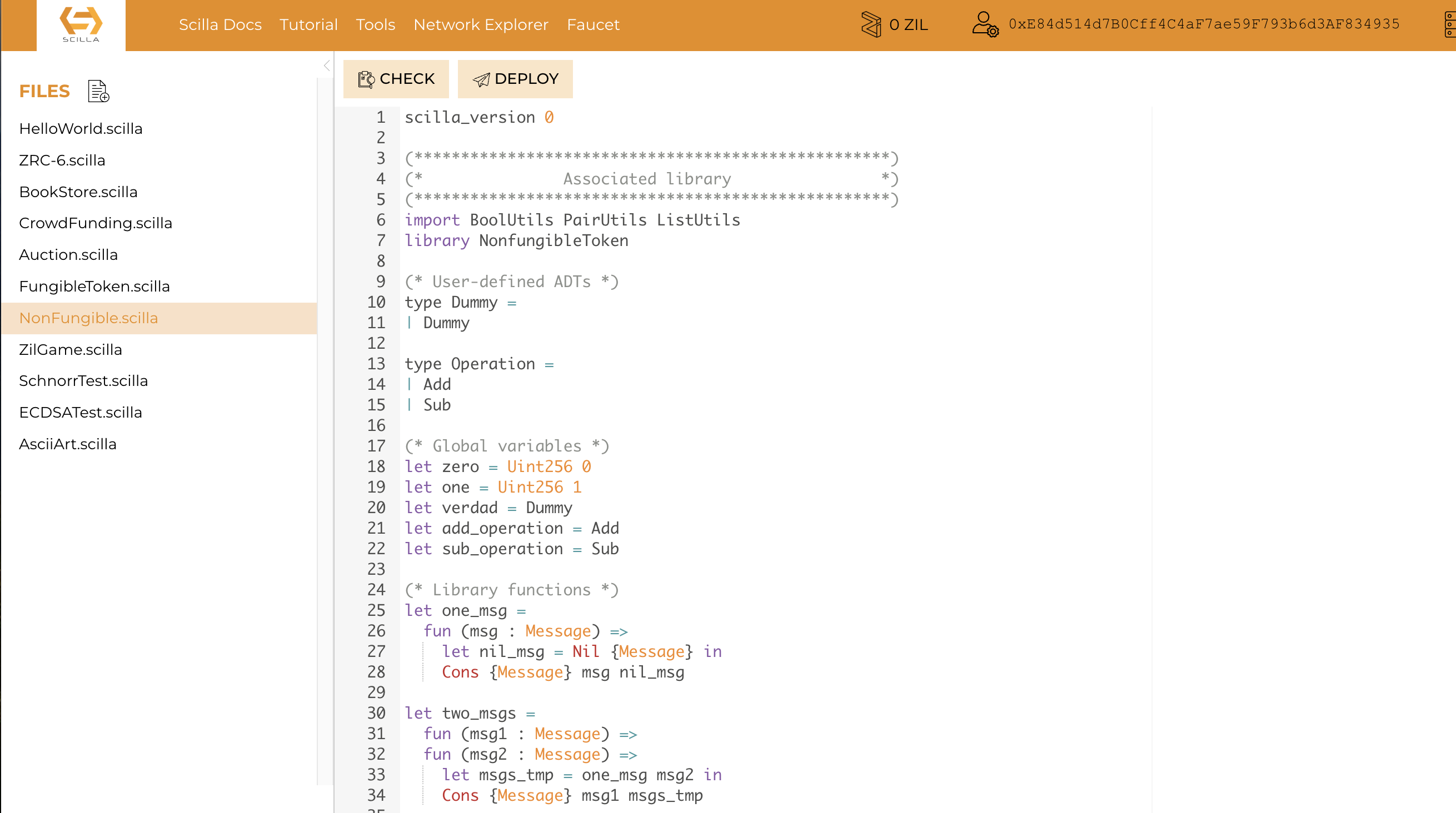 Savant browser-based Scilla IDE