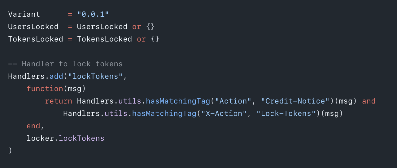 TokenLocker interface for time-based AO token locks